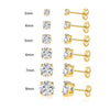 6 Piece Graduating Classic Austrian Elements Studs in 14K Gold Plated