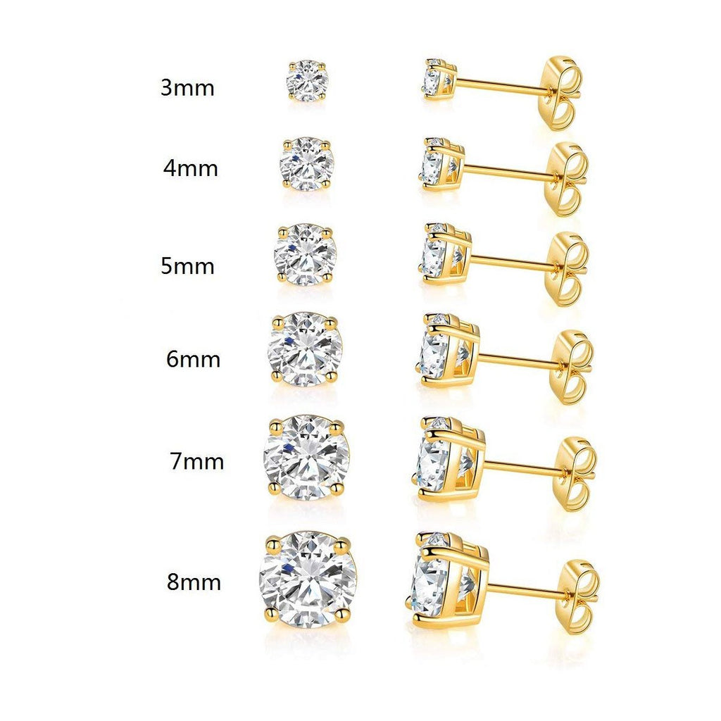 5 Pack Set 4 Prong Stud Earring