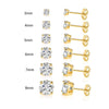 9 CT Stud Earrings Set 18K White Gold Plated (5-Pairs) by: Golden NYC Jewelry