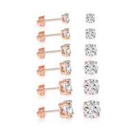 5 Pack Set 4 Prong Stud Earring