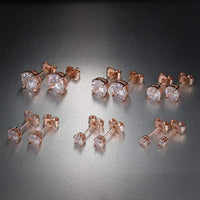5 Pack Set 4 Prong Stud Earring