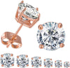 6 Piece Graduating Classic Austrian Elements Studs in 14K Rose Gold Plated