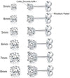 6 Piece Graduating Classic Austrian Elements Studs in 14K White Gold Plated