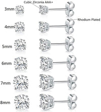 5 Pack Set 4 Prong Stud Earring