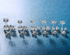 6 Piece Graduating Classic Austrian Elements Studs in 14K White Gold Plated