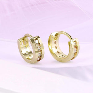Classic Round Pave Huggie Earring