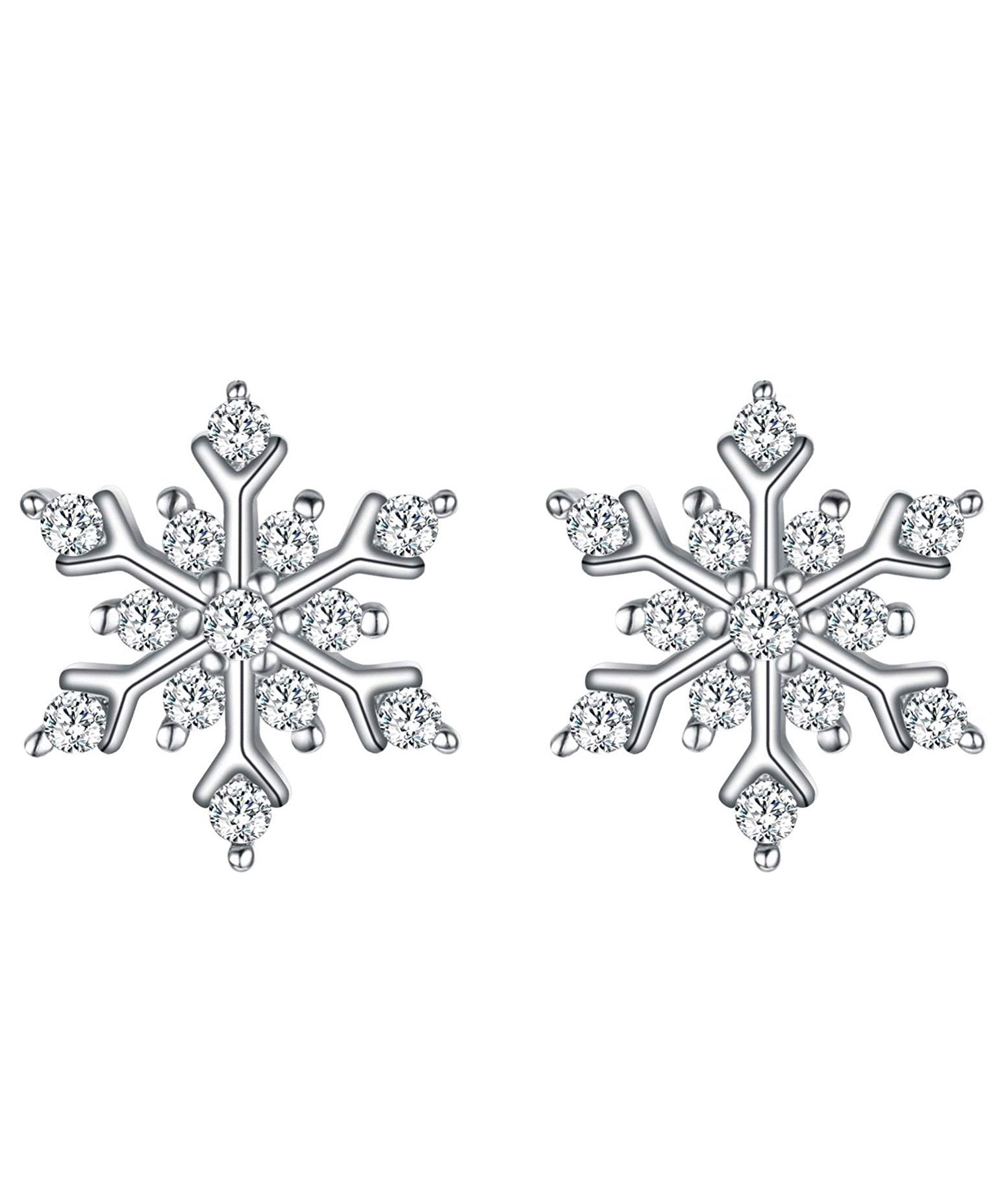 Snowflake for Winter Pave Stud Earrings