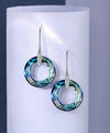 Enlightening Dangle Earrings With Swarovski Crystals - Bermuda Blue in 18K White Gold Plated