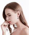 Enlightening Dangle Earrings With Austrian Crystals - Volcano in 18K White Gold Plated