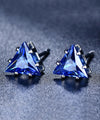 5 Piece Assorted Earring Set made With  Crystals with Luxe Box - Sapphire