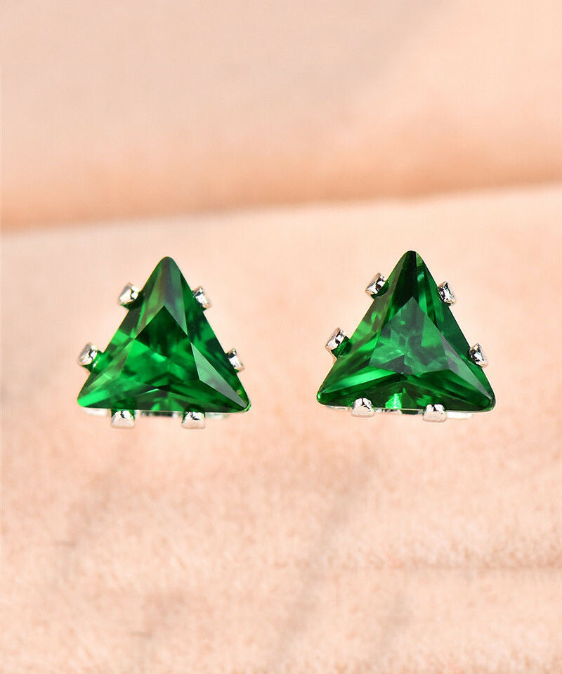 5 Piece Assorted Earring Set made With Crystals with Luxe Box - Emerald