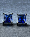 5 Piece Assorted Earring Set made With  Crystals with Luxe Box - Sapphire