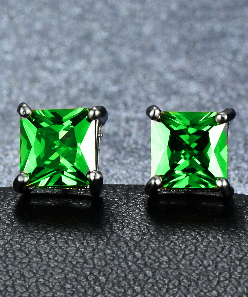 5 Piece Assorted Earring Set made With Crystals with Luxe Box - Emerald