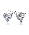 6mm Heart Stud Earring With Austrian Crystals - Clear in 18K White Gold Plated