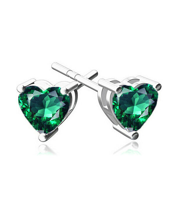 5 Piece Assorted Earring Set made With Crystals with Luxe Box - Emerald