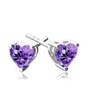 5 Piece Assorted Earring Set made With Crystals with Luxe Box - Amethyst