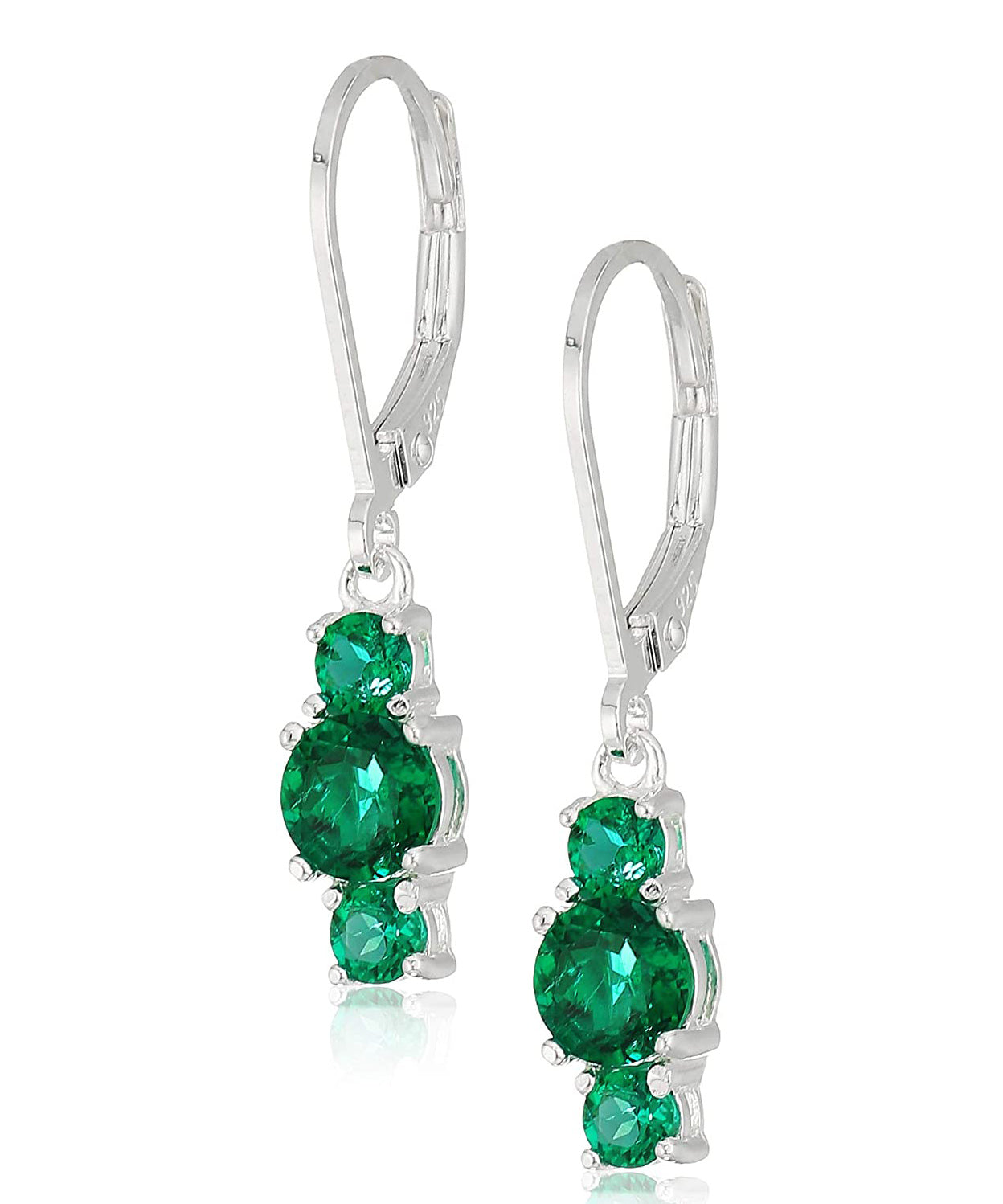 5 Piece Assorted Earring Set made With Crystals with Luxe Box - Emerald