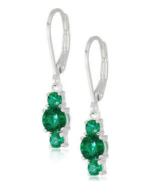 5 Piece Assorted Earring Set made With  Crystals with Luxe Box - Emerald