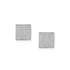 Swarovski Elements Micro-Pave Square Shaped Stud Earrings in 18K White Gold