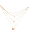 5 Piece Disc Drop Necklace in 18K Gold Plated