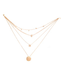 5 Piece Disc Drop Necklace in 18K Gold Plated