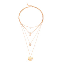 5 Piece Disc Drop Necklace in 18K Gold Plated