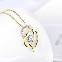 Love you to The Moon & Back Necklace Made with Swarovski Elements in 18K Gold Plating
