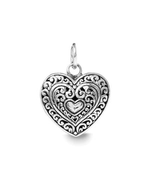 Filigree Beating Heart Necklace in 18K White Gold Plated 18", Necklace, Golden NYC Jewelry, Golden NYC Jewelry  jewelryjewelry deals, swarovski crystal jewelry, groupon jewelry,, jewelry for mom,