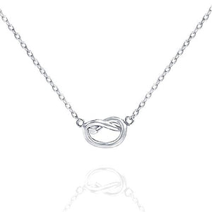 Trendy Twist Necklace 18"  - 14K White Gold Plated