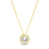 Micro-Pav'e Round Halo Necklace Made with Swarovski Elements in 18K Gold Plated