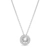 Micro-Pav'e Round Halo Necklace Made with Swarovski Elements in 18K Gold Plated