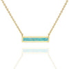 Opal Created Bar Necklace 18" - 18K Gold Plated