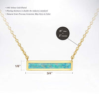 Opal Created Bar Necklace 18" - 18K Gold Plated