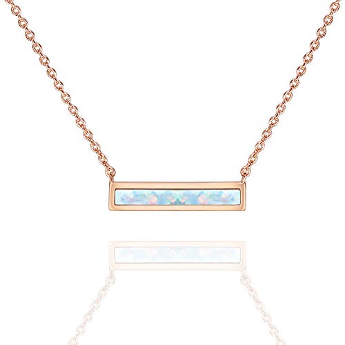 Opal Created Bar Necklace 18