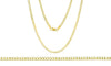 Unisex Solid Italian Curb Chain in 14K Gold Plating