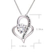 I Love you with all my heart Heart Necklace in 18K White Gold Plated