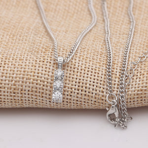 3.00 CT Triple Stone Drop White Topaz Necklace in 18K White Gold Plated, Necklace, Golden NYC Jewelry, Golden NYC Jewelry  jewelryjewelry deals, swarovski crystal jewelry, groupon jewelry,, jewelry for mom,