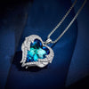 Wings of an Angel Heart Blue Topaz Necklace and Earring Set