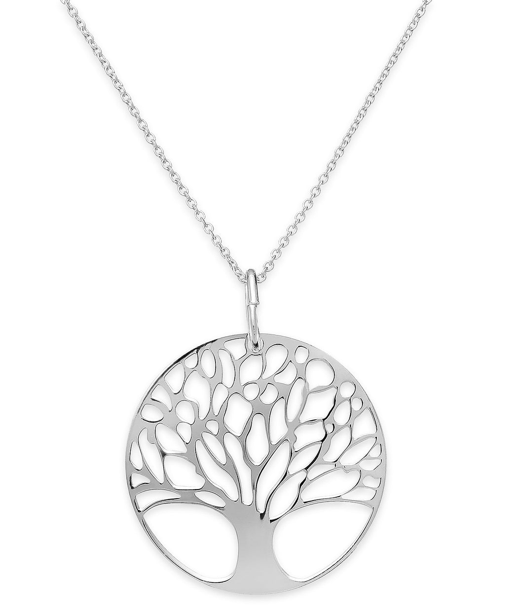 Classic Tree of Life Necklace 18"in 18K White Gold Plated, Necklace, Golden NYC Jewelry, Golden NYC Jewelry  jewelryjewelry deals, swarovski crystal jewelry, groupon jewelry,, jewelry for mom,