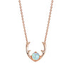 Opal Created Moose Antlers Necklace in 18K Rose Gold Plated