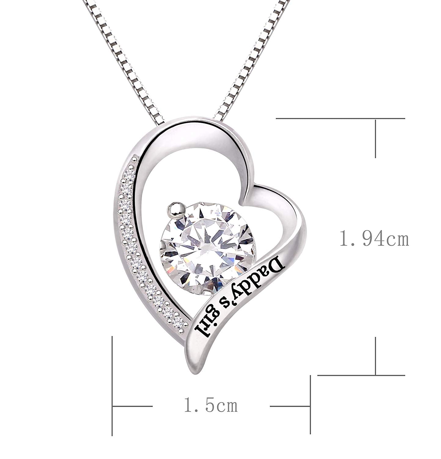 "Daddys Girl" Heart Necklace Embellished with Swarovski Crystals in 18K White Gold Plated, Necklace, Golden NYC Jewelry, Golden NYC Jewelry jewelryjewelry deals, swarovski crystal jewelry, groupon jewelry,, jewelry for mom,
