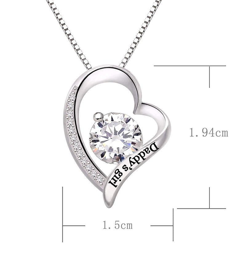 "Daddys Girl" Heart Necklace Embellished with Swarovski Crystals in 18K White Gold Plated, Necklace, Golden NYC Jewelry, Golden NYC Jewelry jewelryjewelry deals, swarovski crystal jewelry, groupon jewelry,, jewelry for mom,
