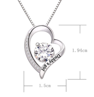 "Daddys Girl" Heart Necklace Embellished with Swarovski Crystals in 18K White Gold Plated, Necklace, Golden NYC Jewelry, Golden NYC Jewelry  jewelryjewelry deals, swarovski crystal jewelry, groupon jewelry,, jewelry for mom,