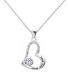 Mother's Day Gift! I Love You To The Moon & Back Austrian Elements Necklace in 14K White Gold