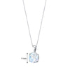 Simplistic Oceanic Opal Princess Cut Necklace in 14K Silver