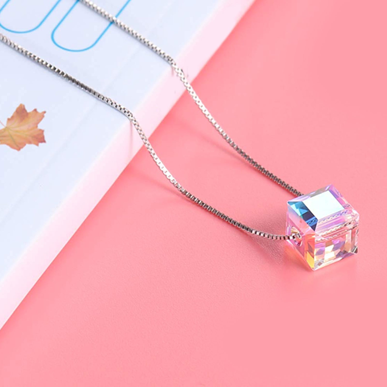 Aurora Borealis Magnificent Cube With Swarovski Crystals - 3 Piece Set with Luxe Box