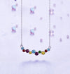 Rainbow Austrian Cluster Multi Statement Necklace in 14K White Gold