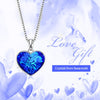 Aruba Blue Austrian Elements Heart Shaped Necklace in 14K White Gold