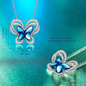 Blue Topaz Butterfly Necklace