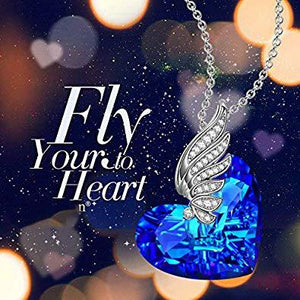 Blue Topaz Wings of my Angel Necklace